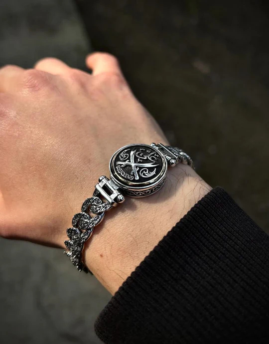 سوار رجالي من تصميم ذو الفقار، فضة إسترليني 925، هدية مجوهرات إسلامية