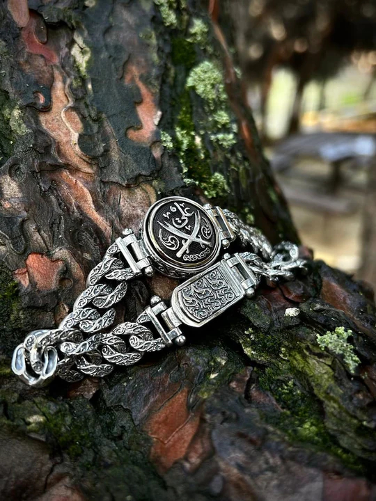 سوار رجالي من تصميم ذو الفقار، فضة إسترليني 925، هدية مجوهرات إسلامية