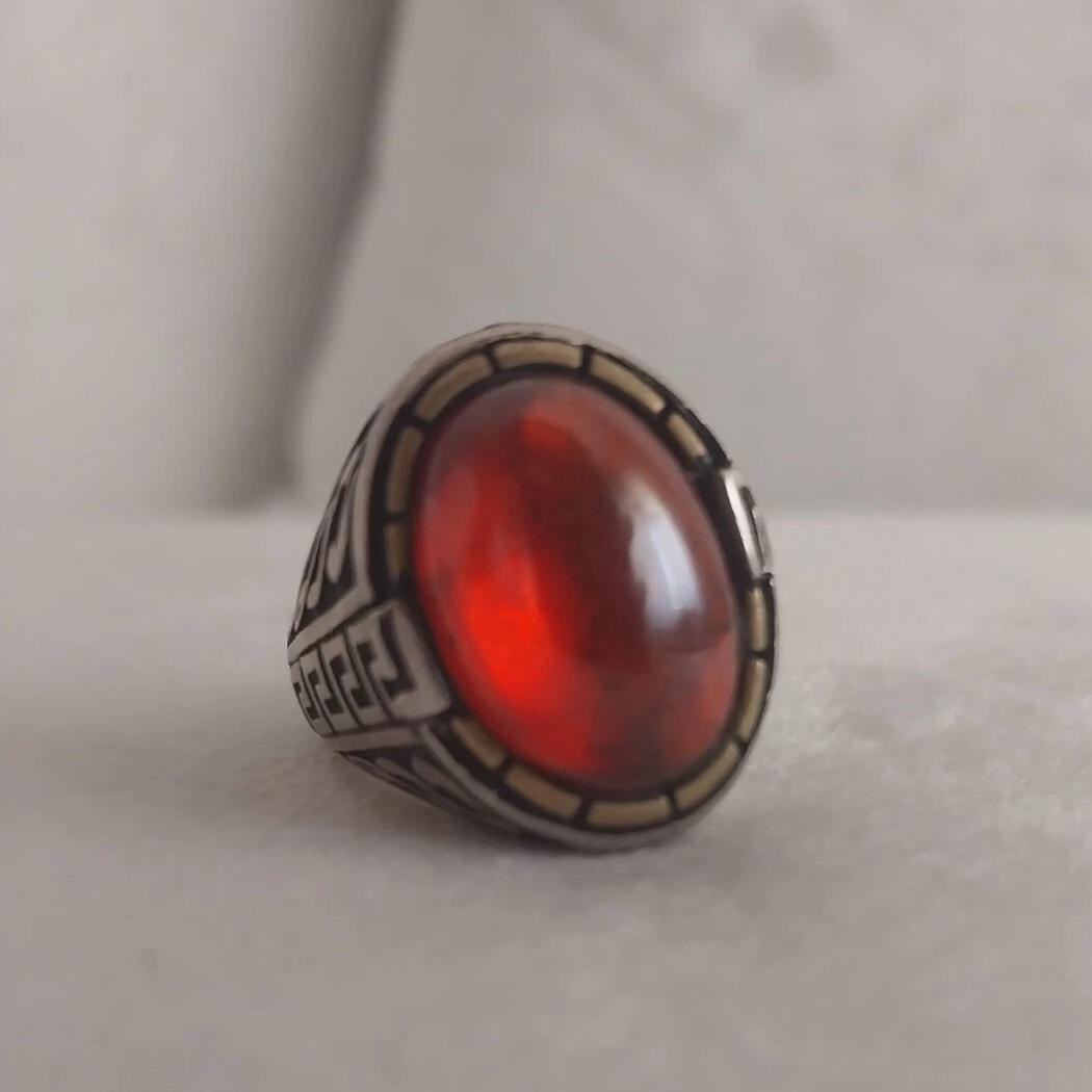 خاتم مصنوع يدويًا من الفضة الإسترلينية عيار 925 على شكل تمثال مسجد فيروزي خاتم مصنوع يدويًا من الفضة الإسترلينية عيار 925 على شكل تمثال مسجد فيروزي