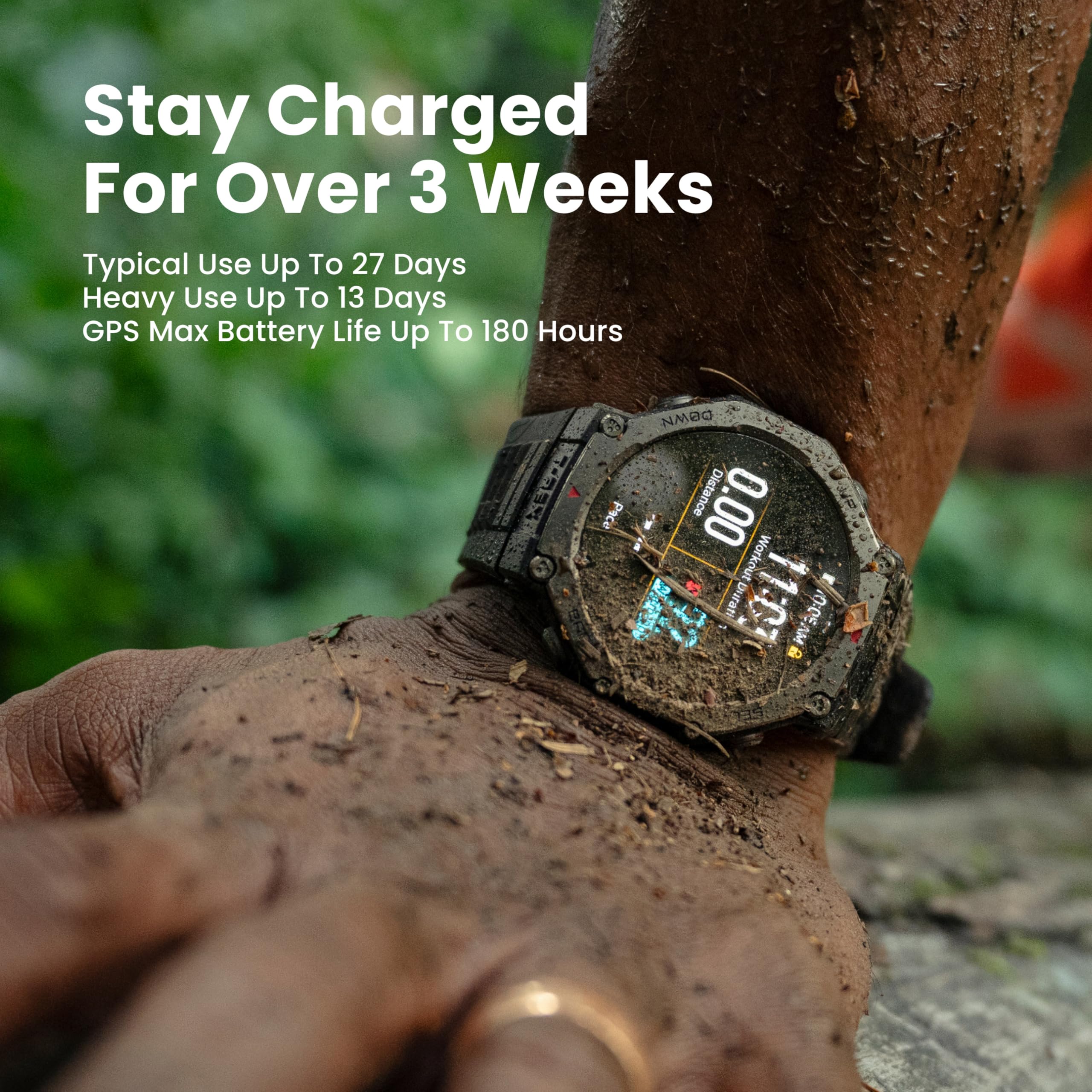 ساعة Amazfit T-Rex 3 الذكية، 48 مم، عمر بطارية طويل للغاية، مقاومة للماء حتى عمق 100 متر، 170 وضع رياضي. ساعة Amazfit T-Rex 3 الذكية، 48 مم، عمر بطارية طويل للغاية، مقاومة للماء حتى عمق 100 متر، 170 وضع رياضي.