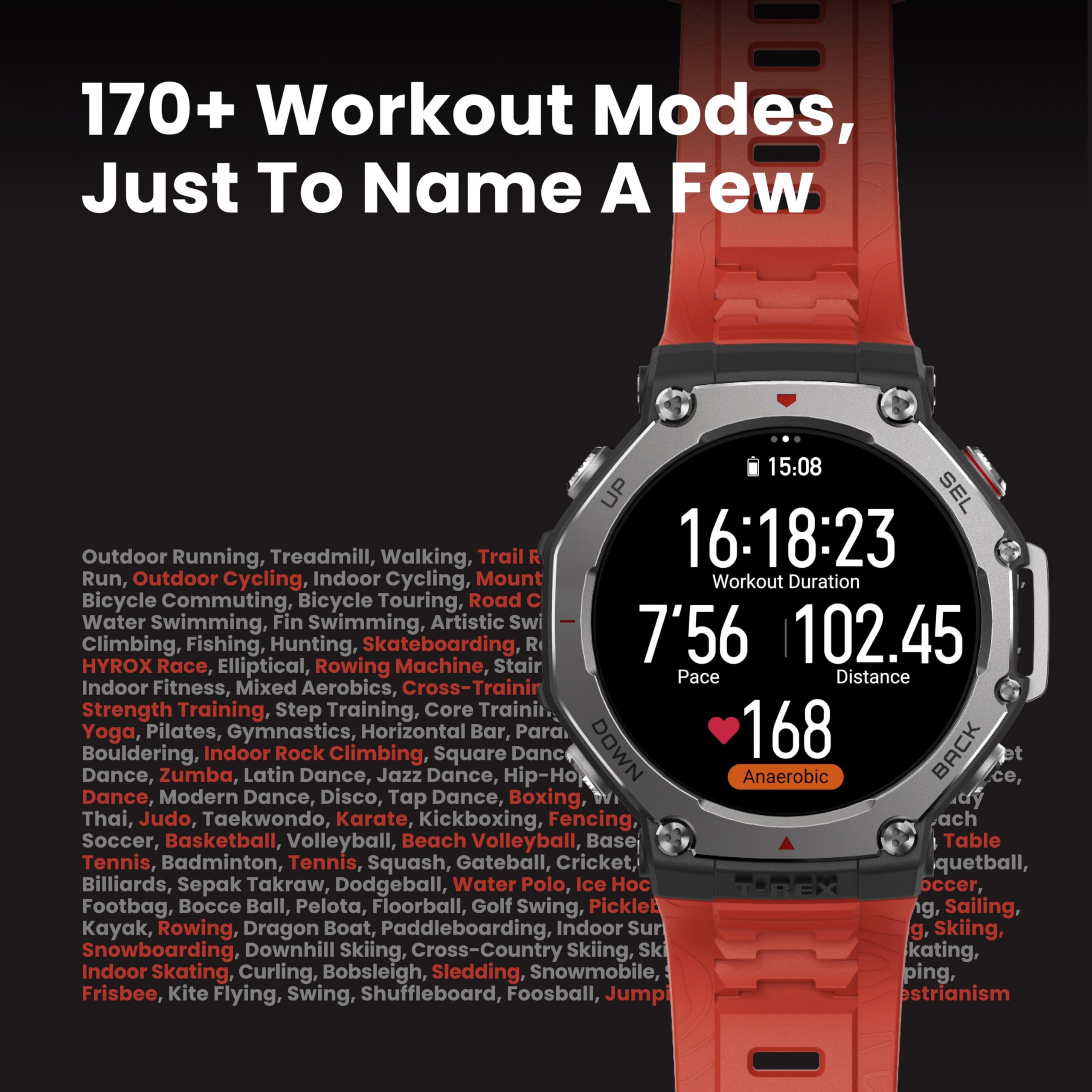 ساعة Amazfit T-Rex 3 الذكية، 48 مم، عمر بطارية طويل للغاية، مقاومة للماء حتى عمق 100 متر، 170 وضع رياضي. ساعة Amazfit T-Rex 3 الذكية، 48 مم، عمر بطارية طويل للغاية، مقاومة للماء حتى عمق 100 متر، 170 وضع رياضي.