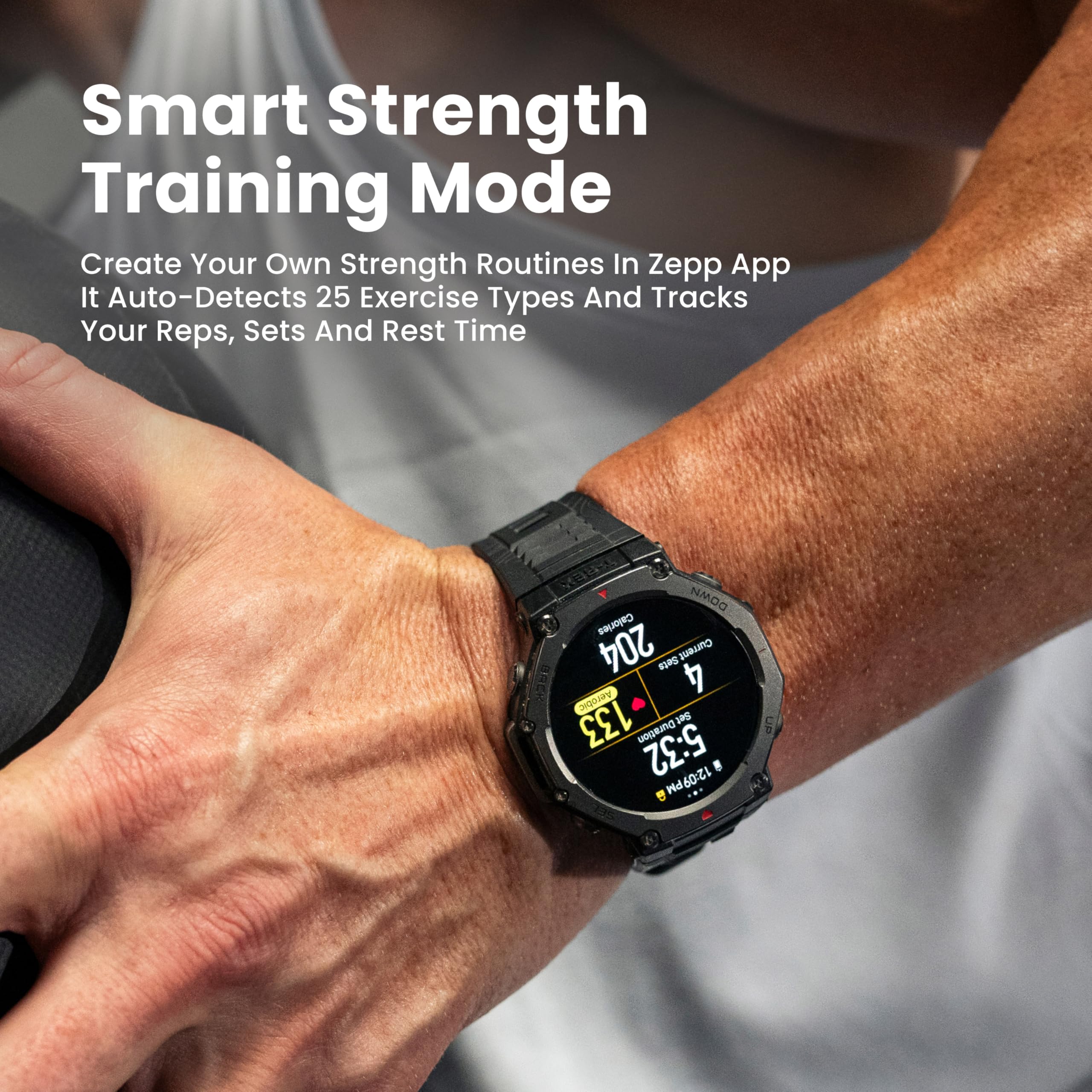 ساعة Amazfit T-Rex 3 الذكية، 48 مم، عمر بطارية طويل للغاية، مقاومة للماء حتى عمق 100 متر، 170 وضع رياضي. ساعة Amazfit T-Rex 3 الذكية، 48 مم، عمر بطارية طويل للغاية، مقاومة للماء حتى عمق 100 متر، 170 وضع رياضي.