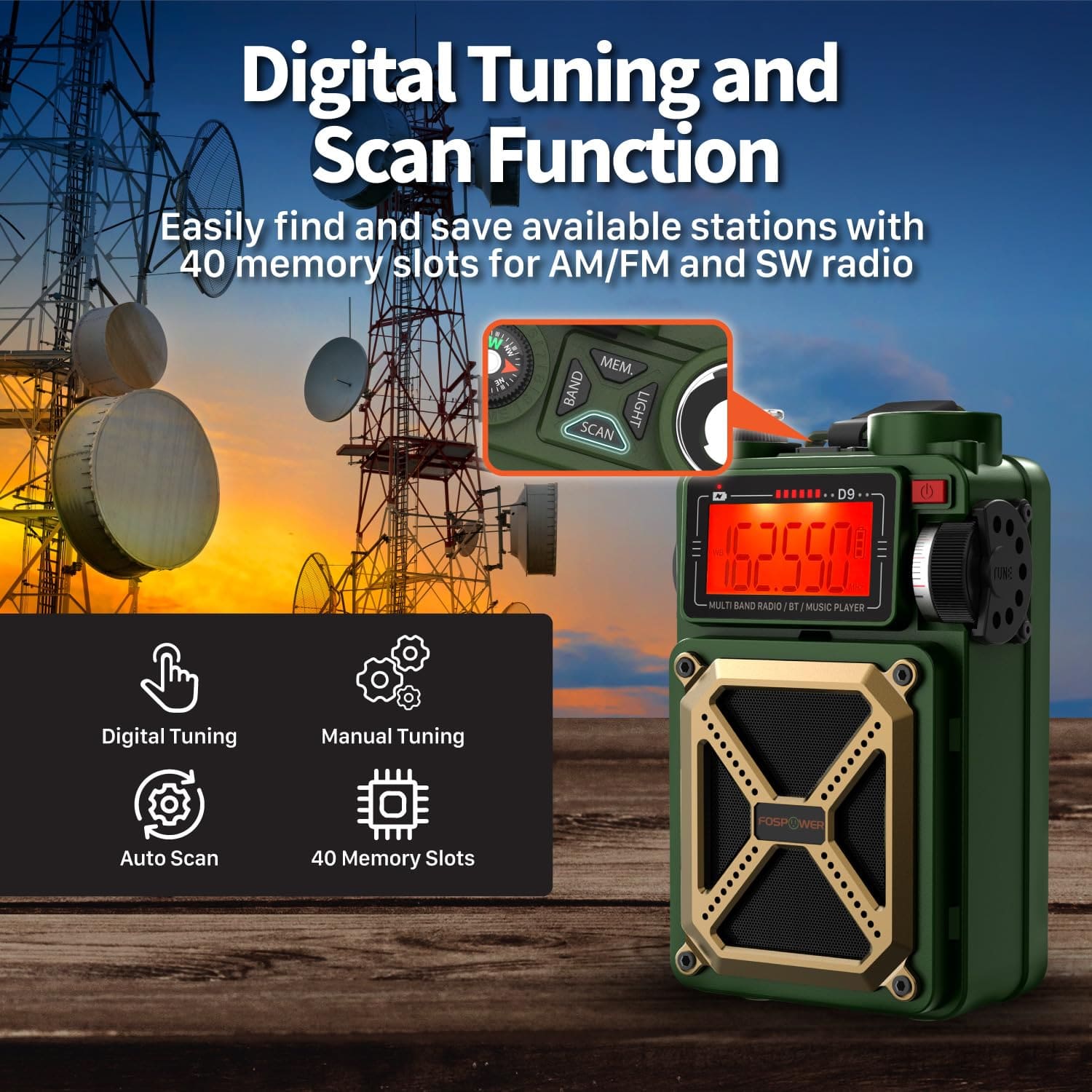 راديو طوارئ فوس باور راديو طوارئ فوس باور