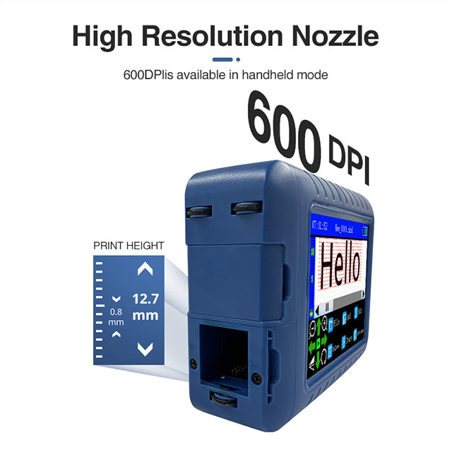 طابعة محمولة تدعم 25 لغة؛ يمكنها طباعة النصوص والصور والشعارات.