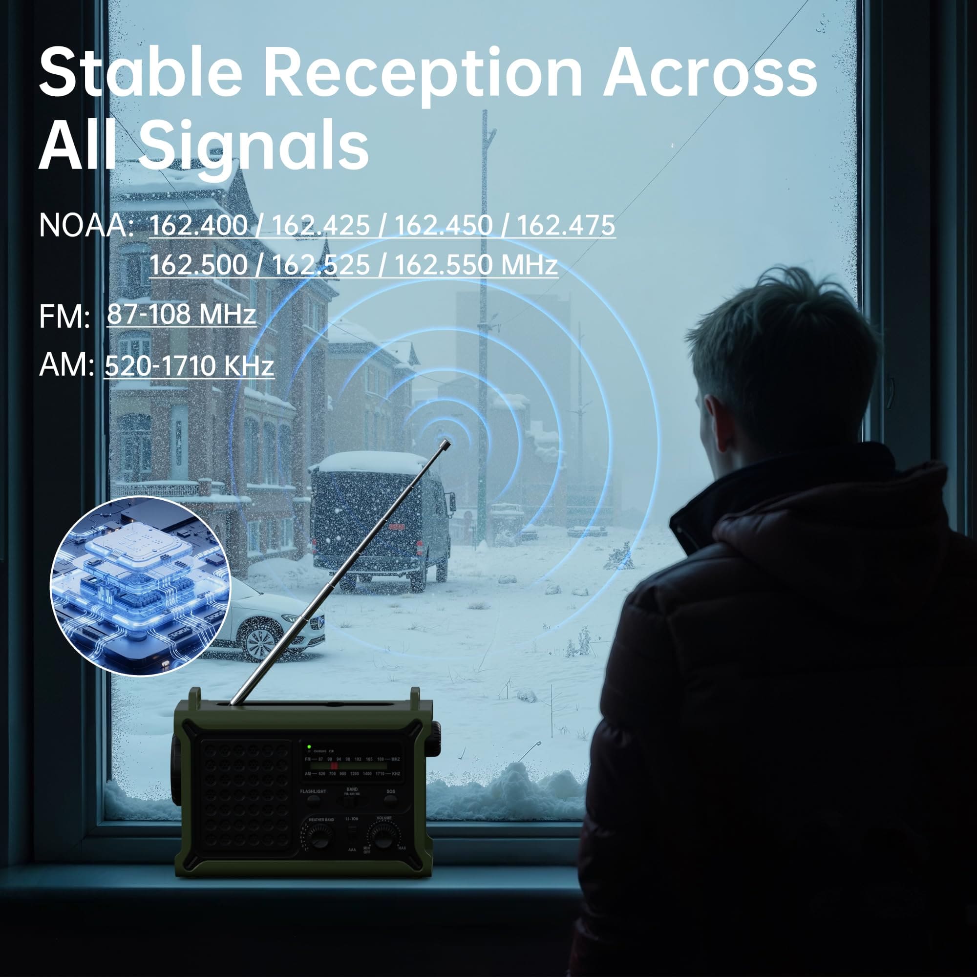 راديو يعمل بالطاقة الشمسية، يعمل باليد، بطارية 12000 مللي أمبير راديو يعمل بالطاقة الشمسية، يعمل باليد، بطارية 12000 مللي أمبير