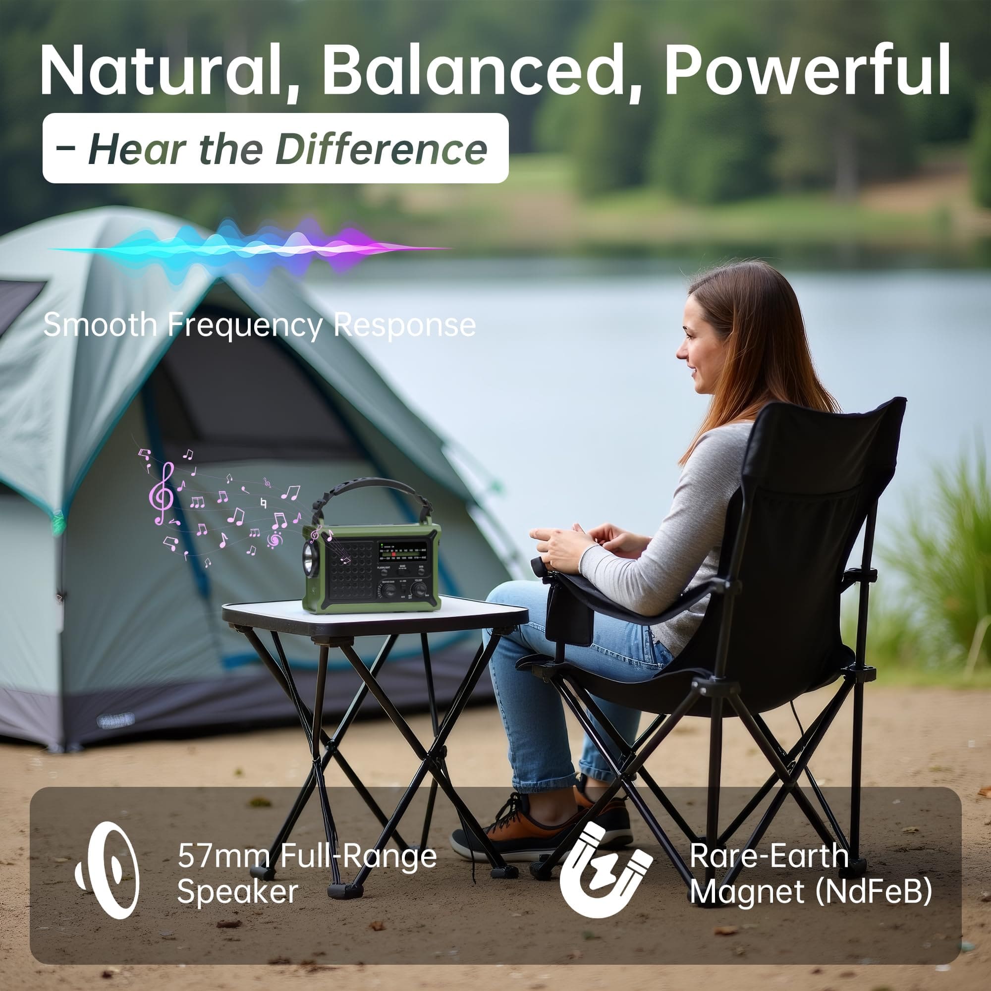 راديو يعمل بالطاقة الشمسية، يعمل باليد، بطارية 12000 مللي أمبير راديو يعمل بالطاقة الشمسية، يعمل باليد، بطارية 12000 مللي أمبير