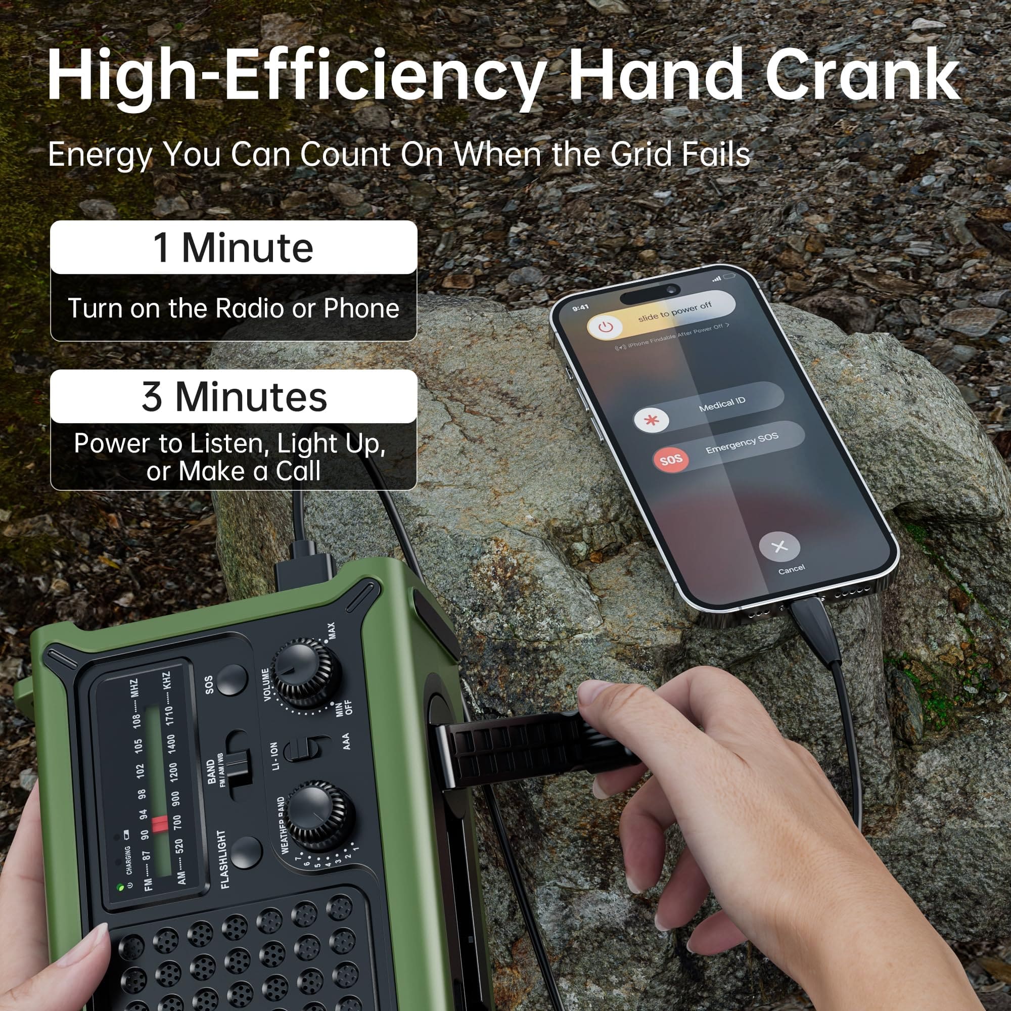 راديو يعمل بالطاقة الشمسية، يعمل باليد، بطارية 12000 مللي أمبير راديو يعمل بالطاقة الشمسية، يعمل باليد، بطارية 12000 مللي أمبير